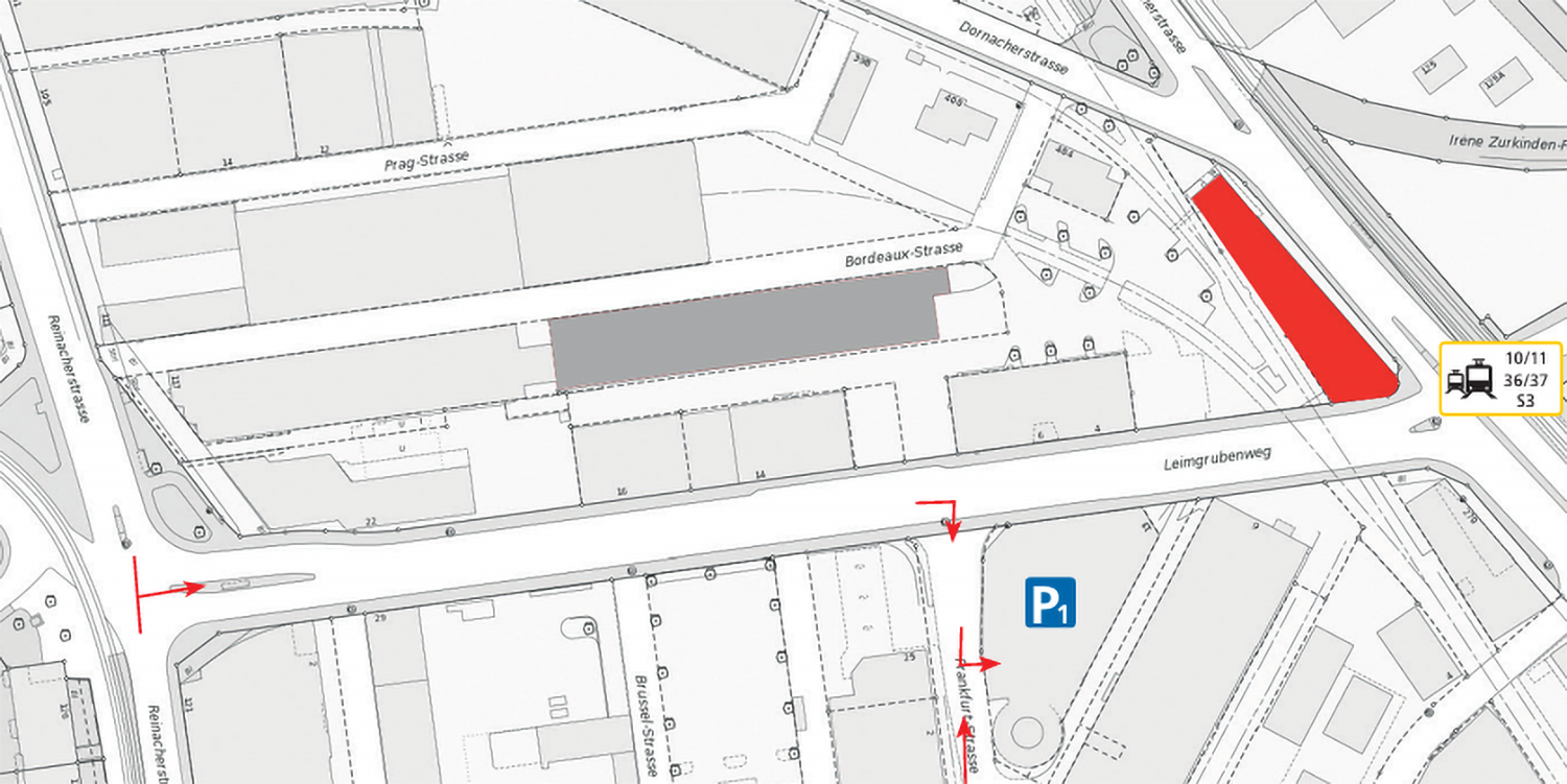 Anfahrtsplan Münchensteinerstrasse